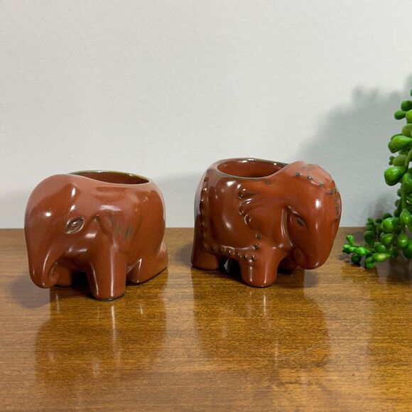 Partylite African Inspiration Elephant Tea light Holders Set of 2 - Picture 3 of 8